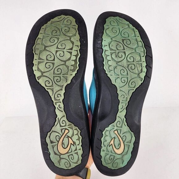 OluKai Ohana women's Thong Flip Flops US 11 Blue Slip On Slide Sandals - Picture 8 of 10